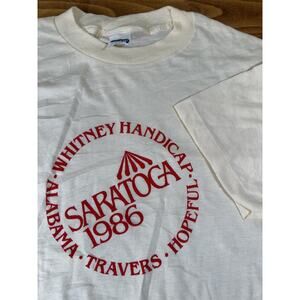 Vintage Rare 1986 Saratoga Race Travers Whitney Handicap Hopeful Tee Shirt Large